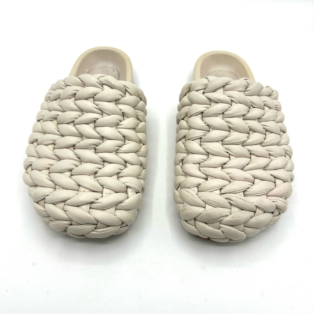 Chloé Kacey Braided Leather Mule in Eggshell Cream - Picture 3 of 11